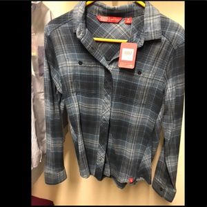 Eastern Mountain Sports Blue Flannel Button Down